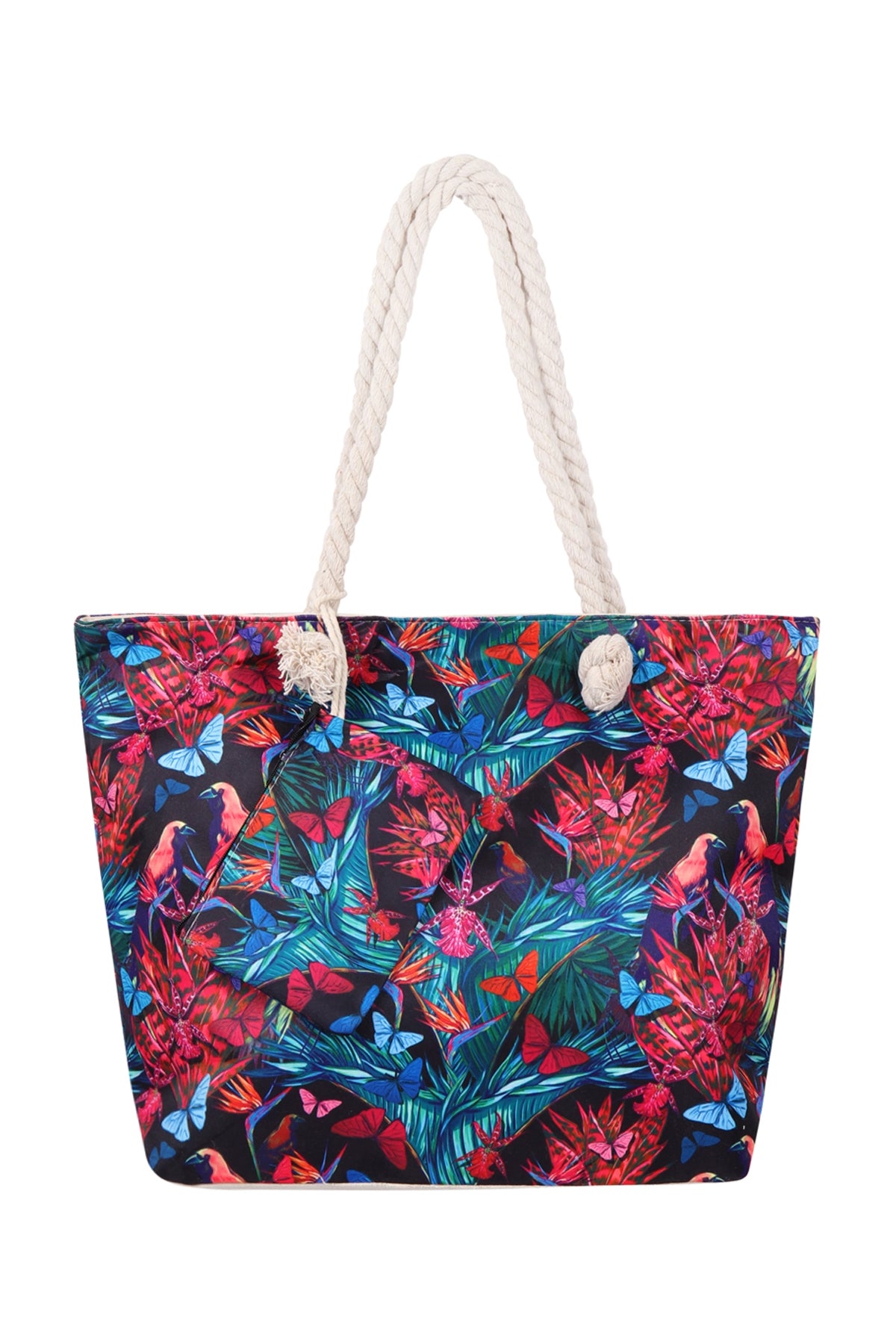 FLORAL DIGITAL PRINTED TOTE BAG W/ MATCHING WALLET