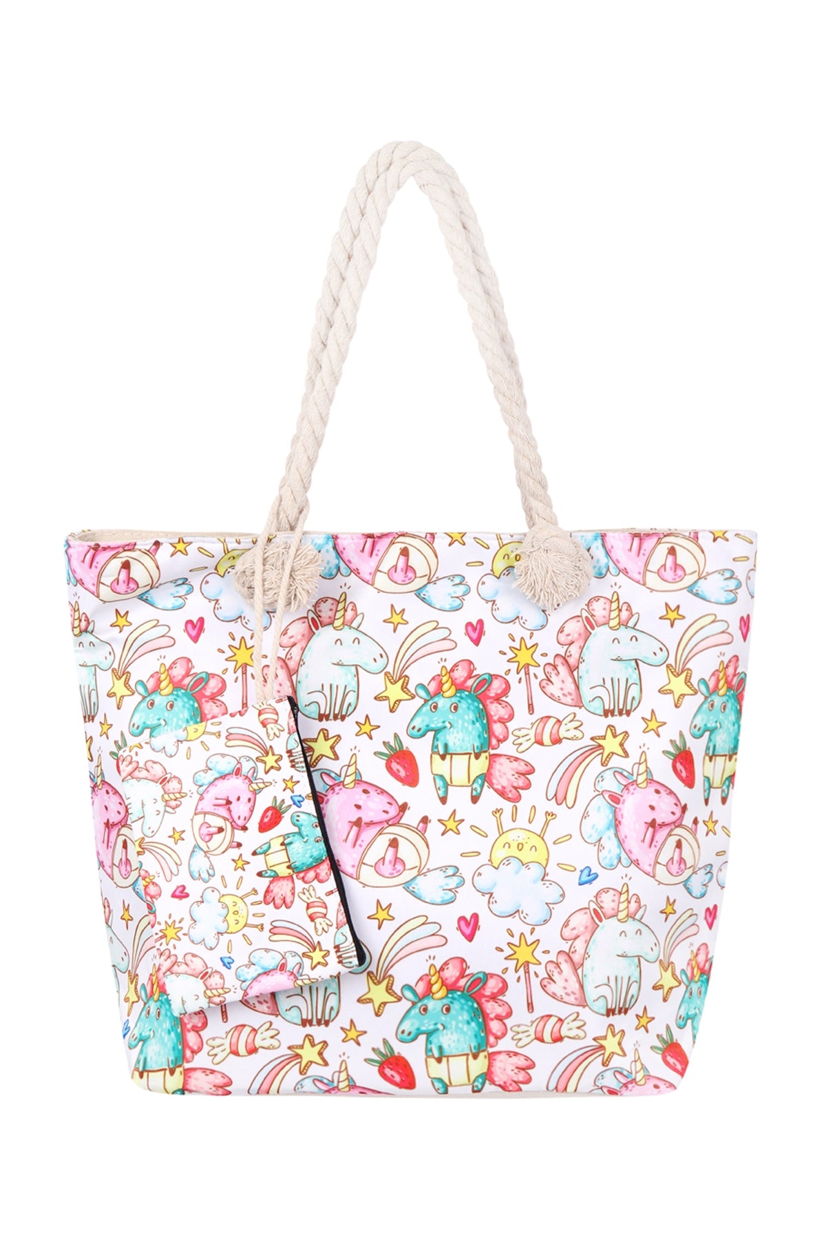 UNICORN DIGITAL PRINTED TOTE BAG W/ MATCHING WALLET