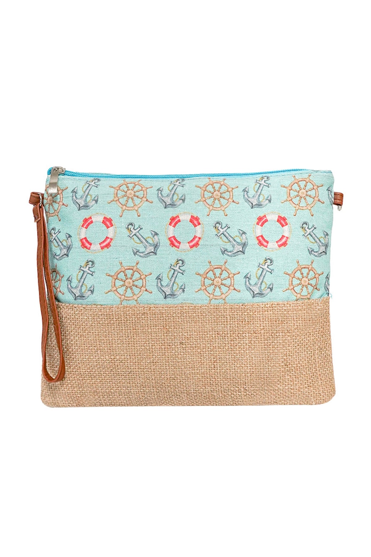 ANCHOR PRINT WRISTLET POUCH