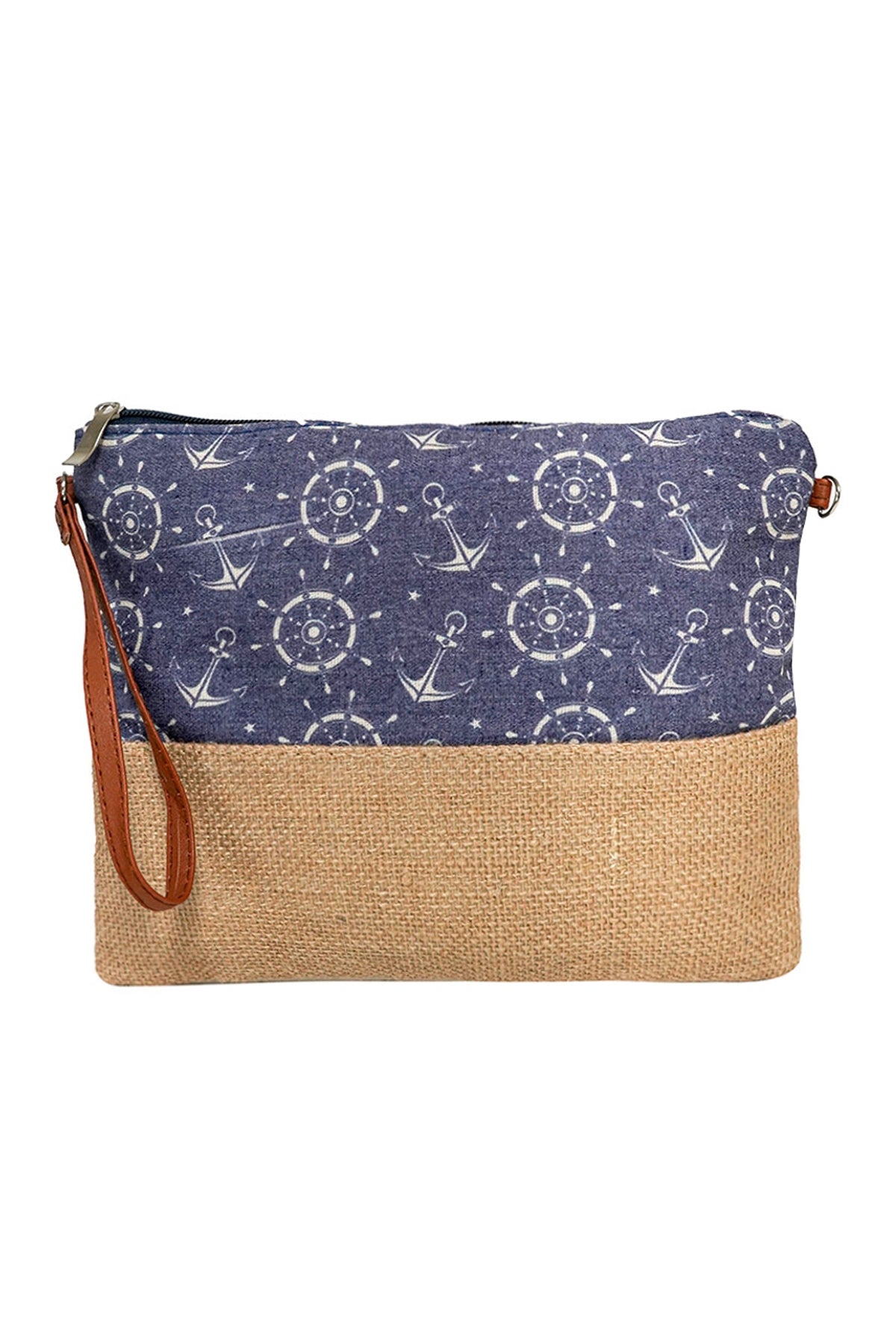 ANCHOR PRINT WRISTLET POUCH