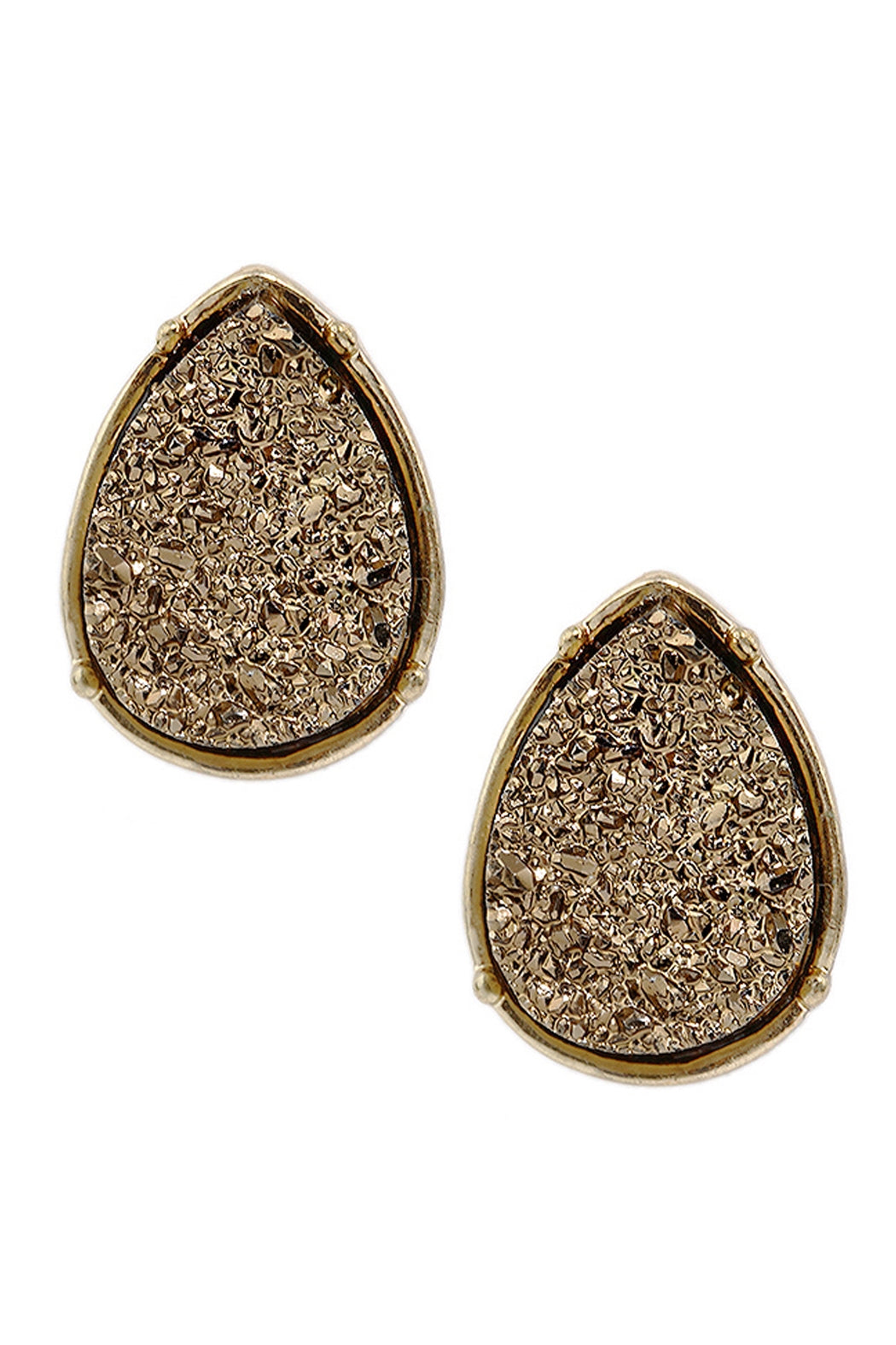 DRUZY TEARDROP POST EARRINGS