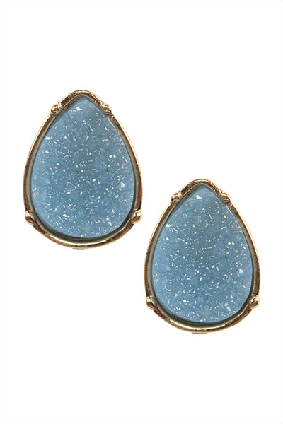 DRUZY TEARDROP POST EARRINGS