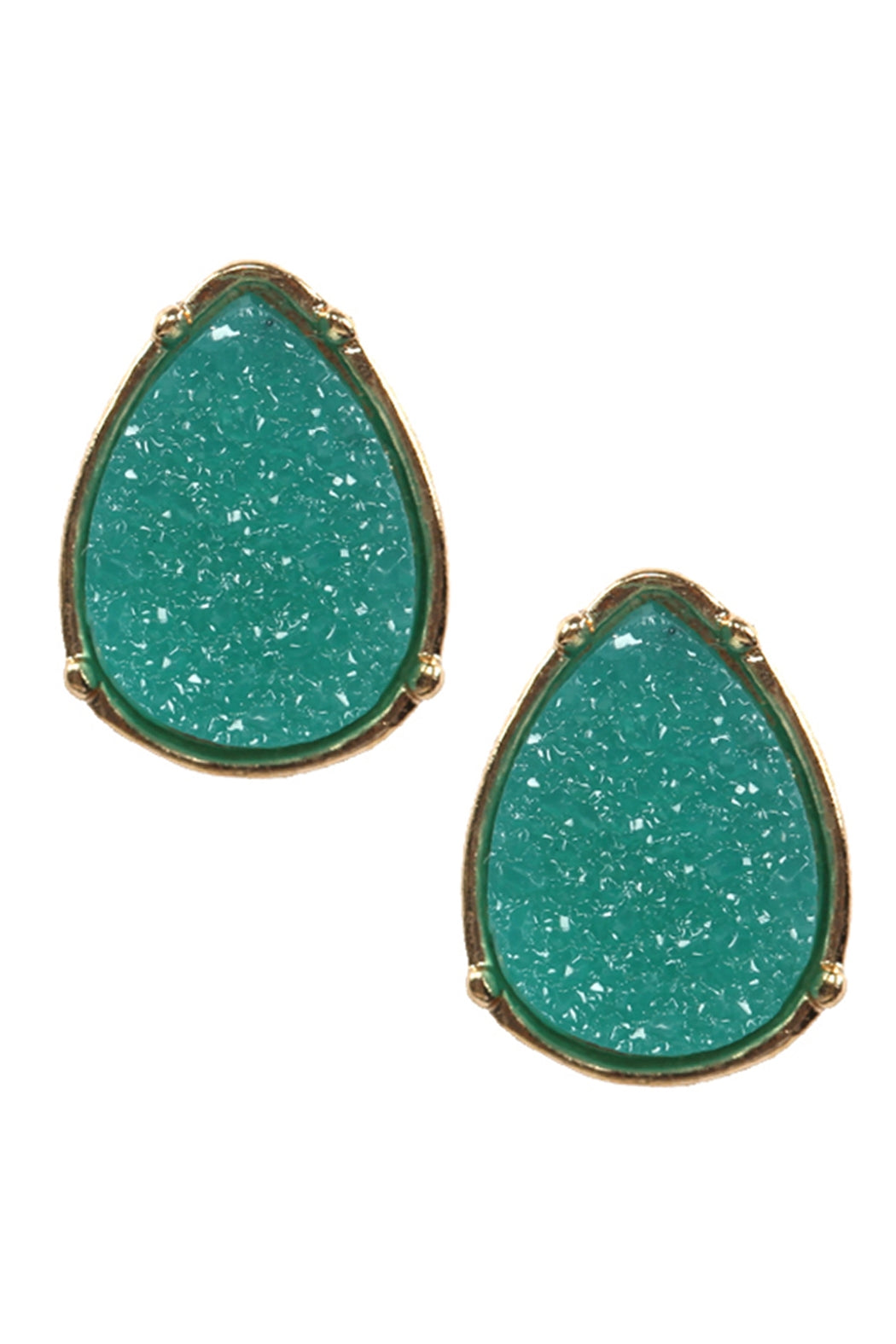 DRUZY TEARDROP POST EARRINGS
