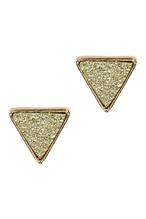 DRUZY TRIANGLE POST EARRINGS
