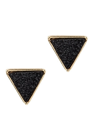 DRUZY TRIANGLE POST EARRINGS