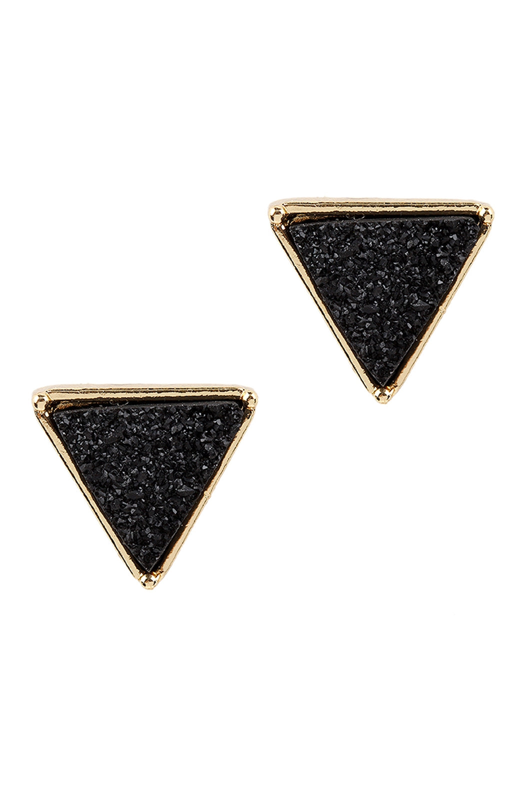 DRUZY TRIANGLE POST EARRINGS