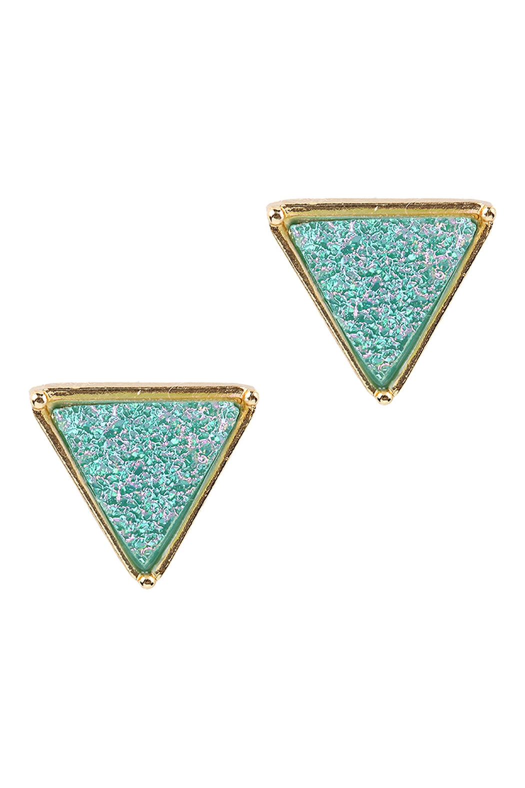 DRUZY TRIANGLE POST EARRINGS