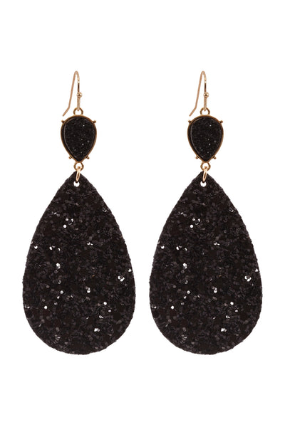 DRUZY TEARDROP GLITTER EARRINGS