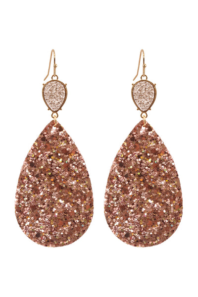 DRUZY TEARDROP GLITTER EARRINGS