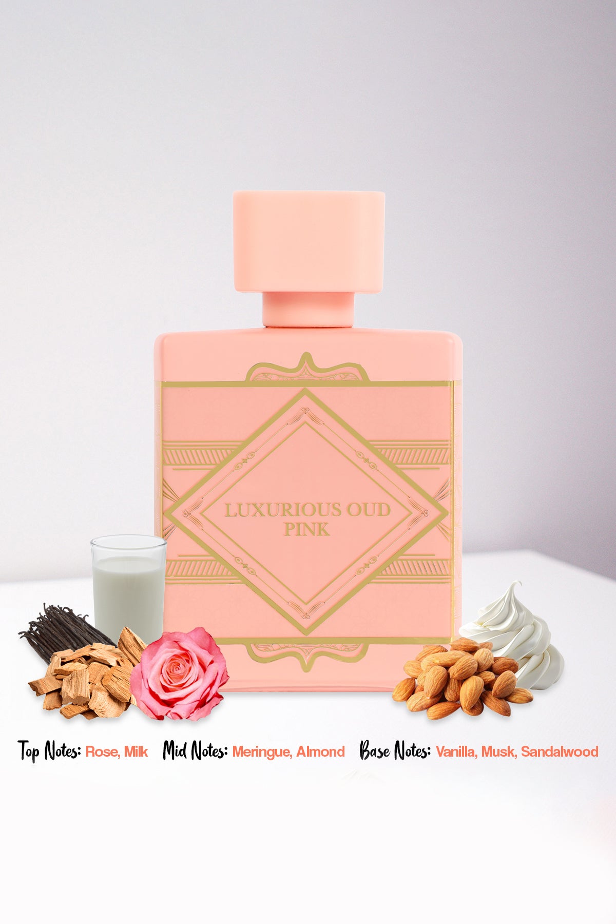 LUXURIOUS OUD PINK SPRAY PERFUME EAU DE PARFUM FOR WOMEN - 100ML/3.4FL.OZ.