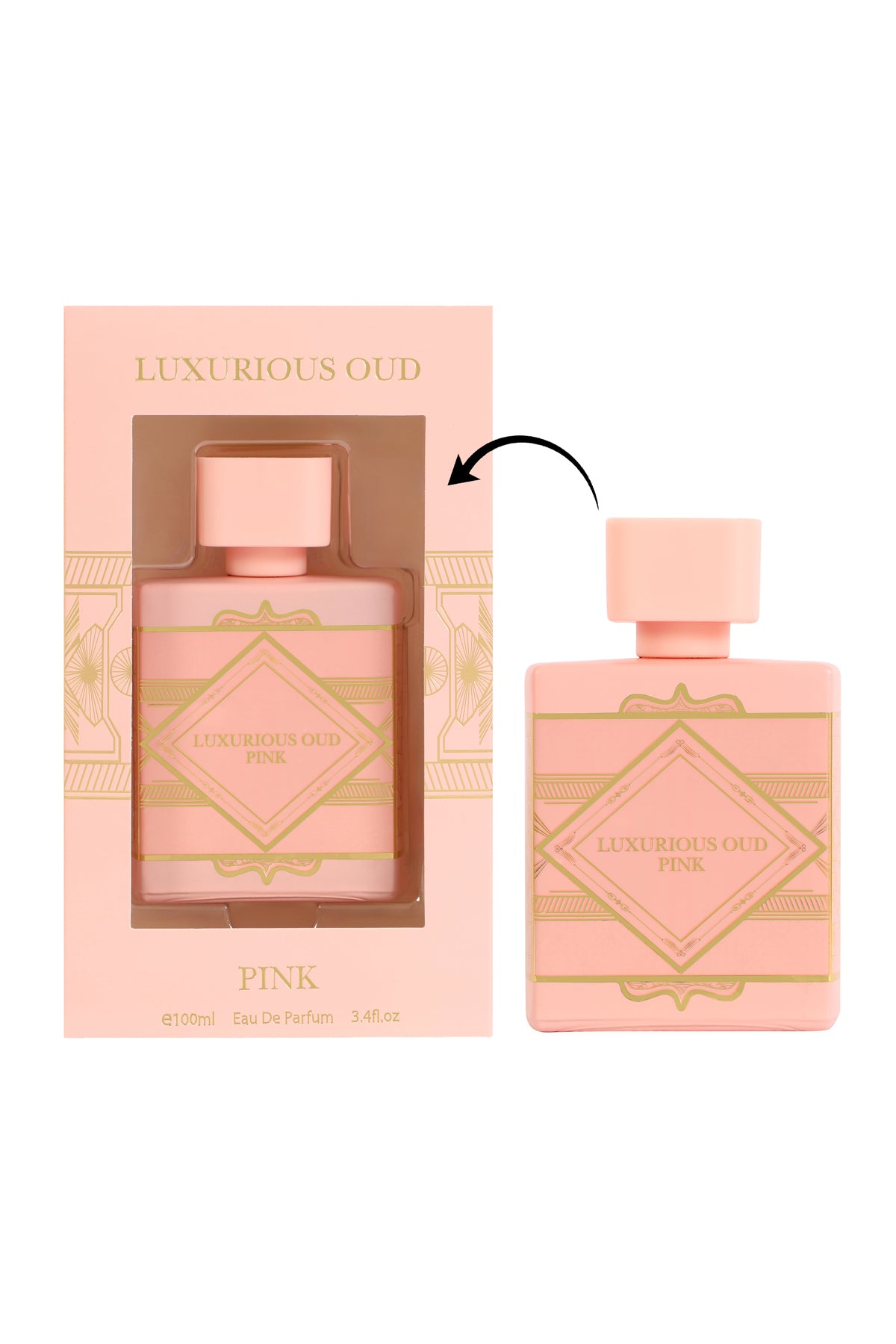LUXURIOUS OUD PINK SPRAY PERFUME EAU DE PARFUM FOR WOMEN - 100ML/3.4FL.OZ.