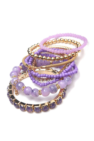 MULTICOLOR STRETCH BRACELET/6PCS