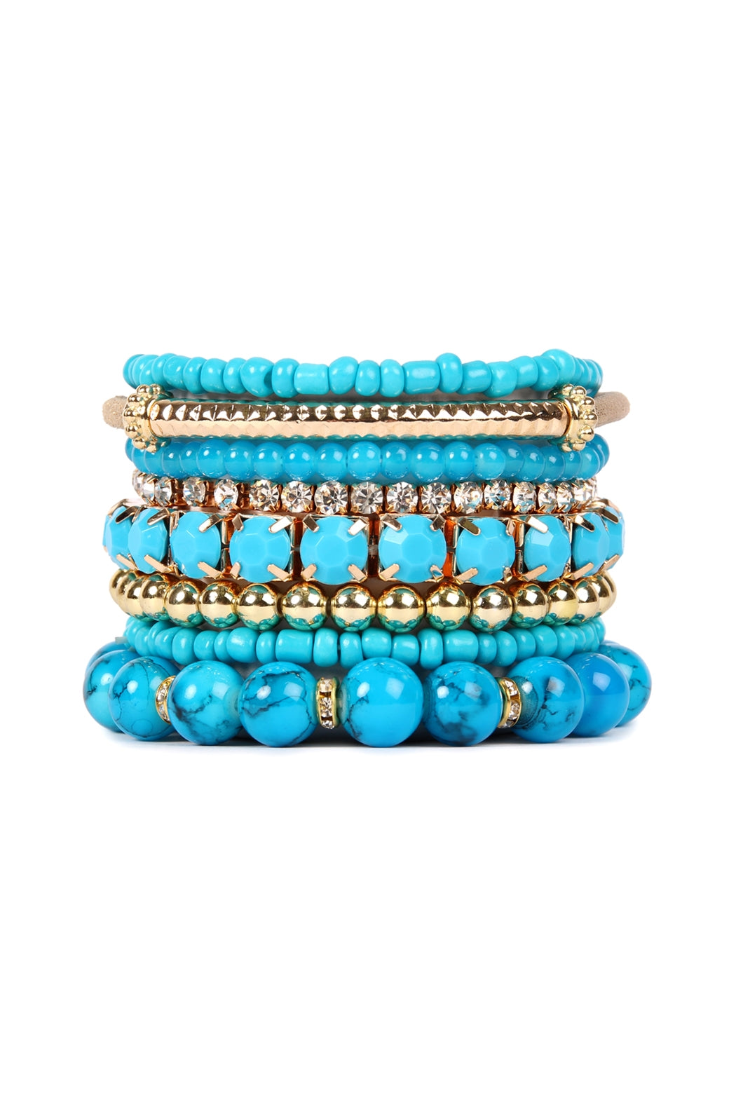 MULTICOLOR STRETCH BRACELET/6PCS