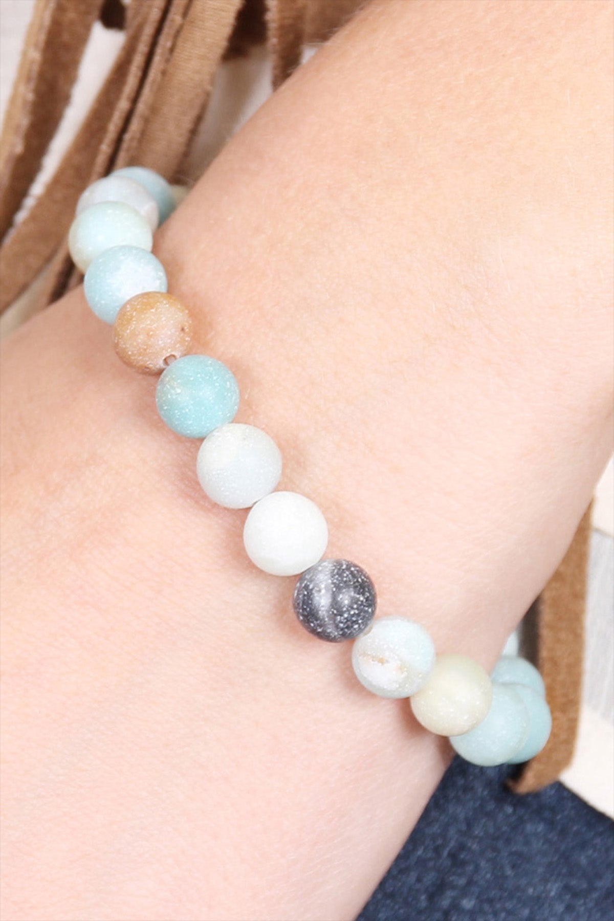 8MM NATURAL BEAD STRETCH BRACELET