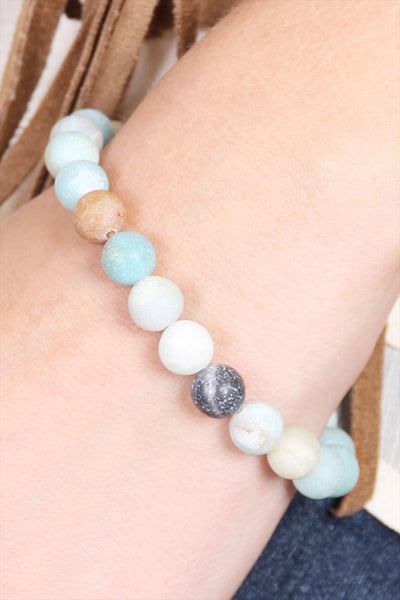 8MM NATURAL BEAD STRETCH BRACELET