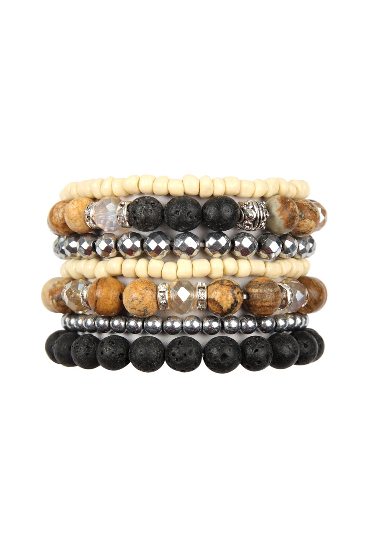 LAVA STONE STACK BRACELET SET