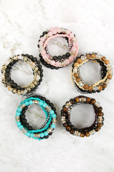 LAVA STONE STACK BRACELET SET