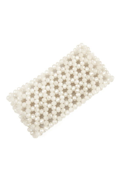 GLASS BEADS MESH WIDE STRETCH BRACELET