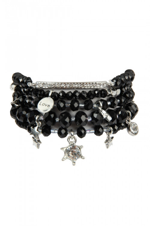 GLASS BEADS CHARM BRACELET SET