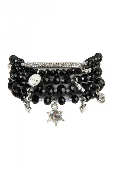 GLASS BEADS CHARM BRACELET SET