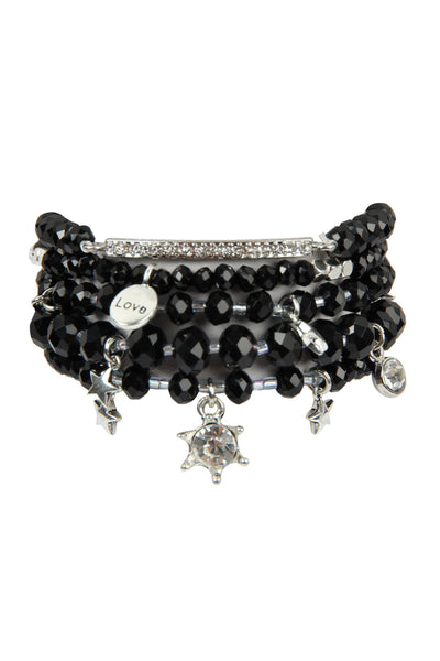 GLASS BEADS CHARM BRACELET SET