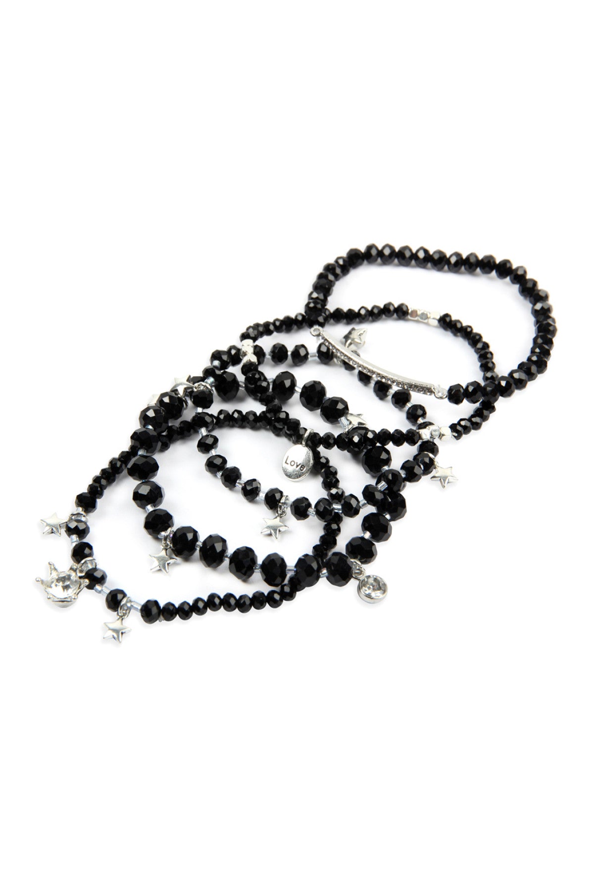 GLASS BEADS CHARM BRACELET SET