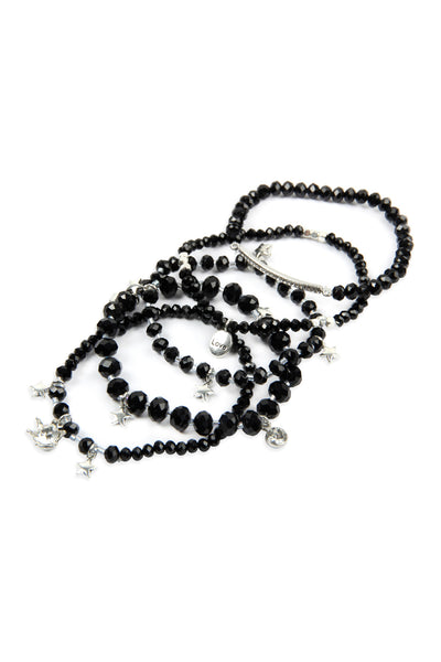 GLASS BEADS CHARM BRACELET SET