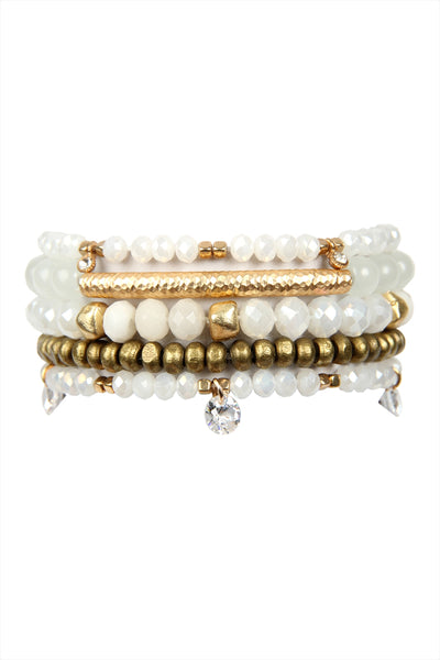 GLASS BEADS CHARM BRACELET SET