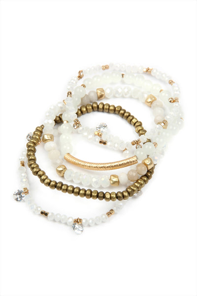 GLASS BEADS CHARM BRACELET SET