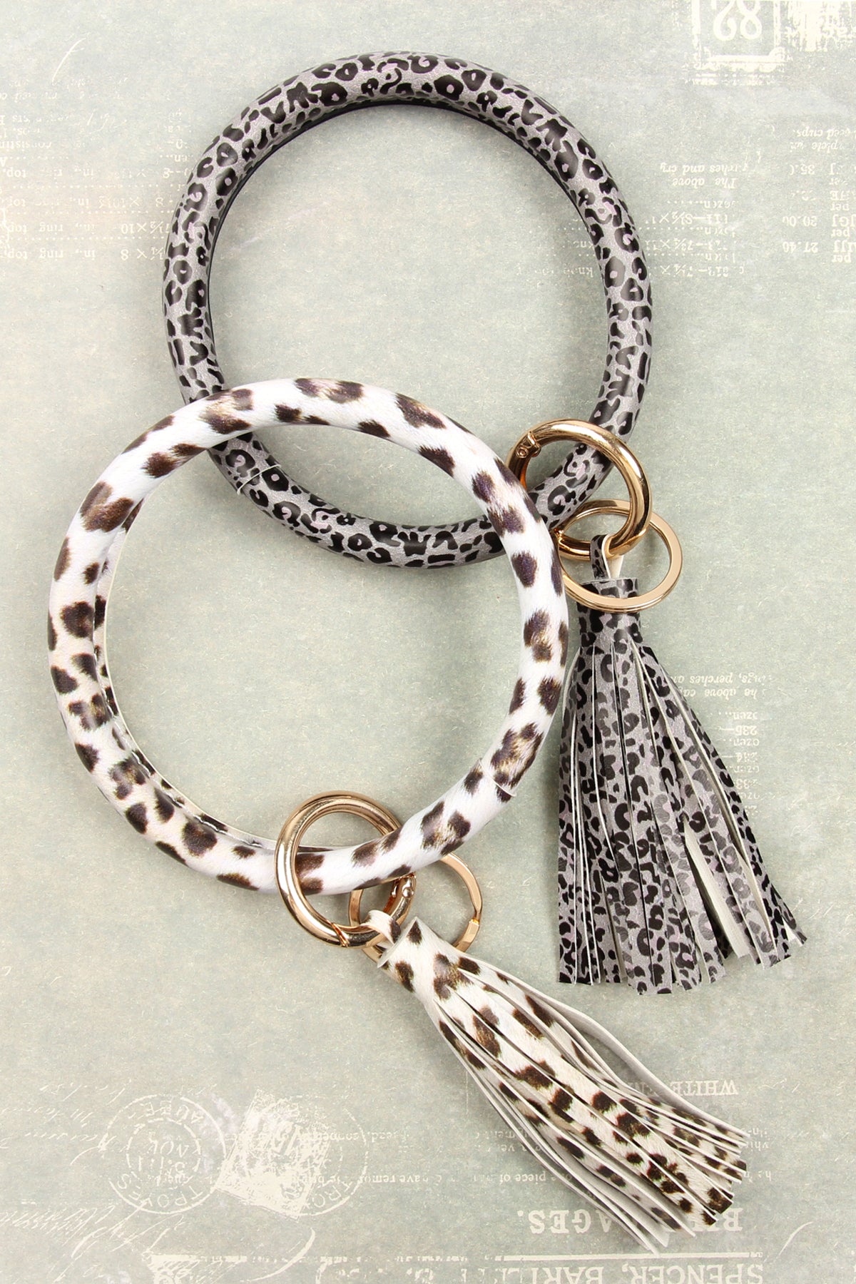LEOPARD LEATHER TASSEL KEY RING BRACELET (NOW $1.50 ONLY!)