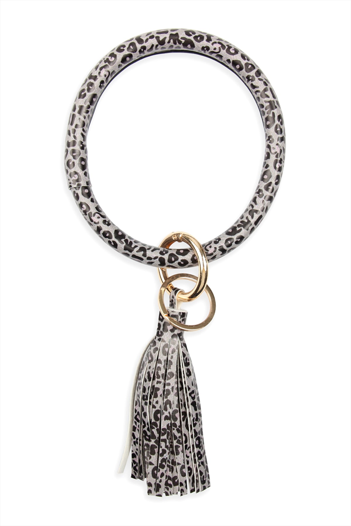 LEOPARD LEATHER TASSEL KEY RING BRACELET (NOW $1.50 ONLY!)