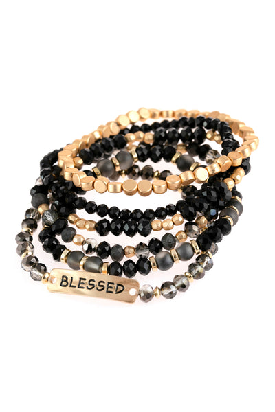 BLESSED CHARM MIXED BEADS BRACELET/6PCS