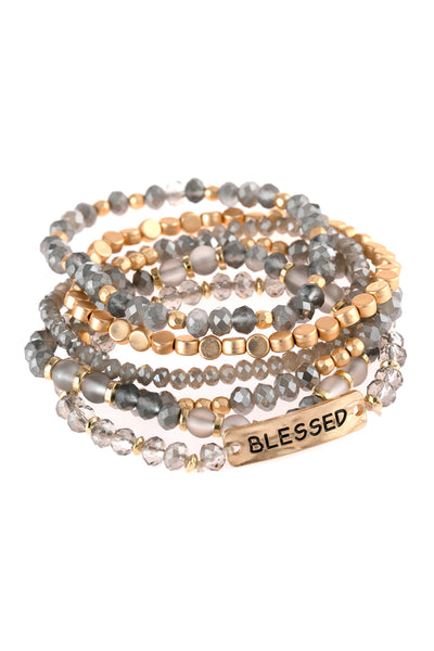 BLESSED CHARM MIXED BEADS BRACELET/6PCS