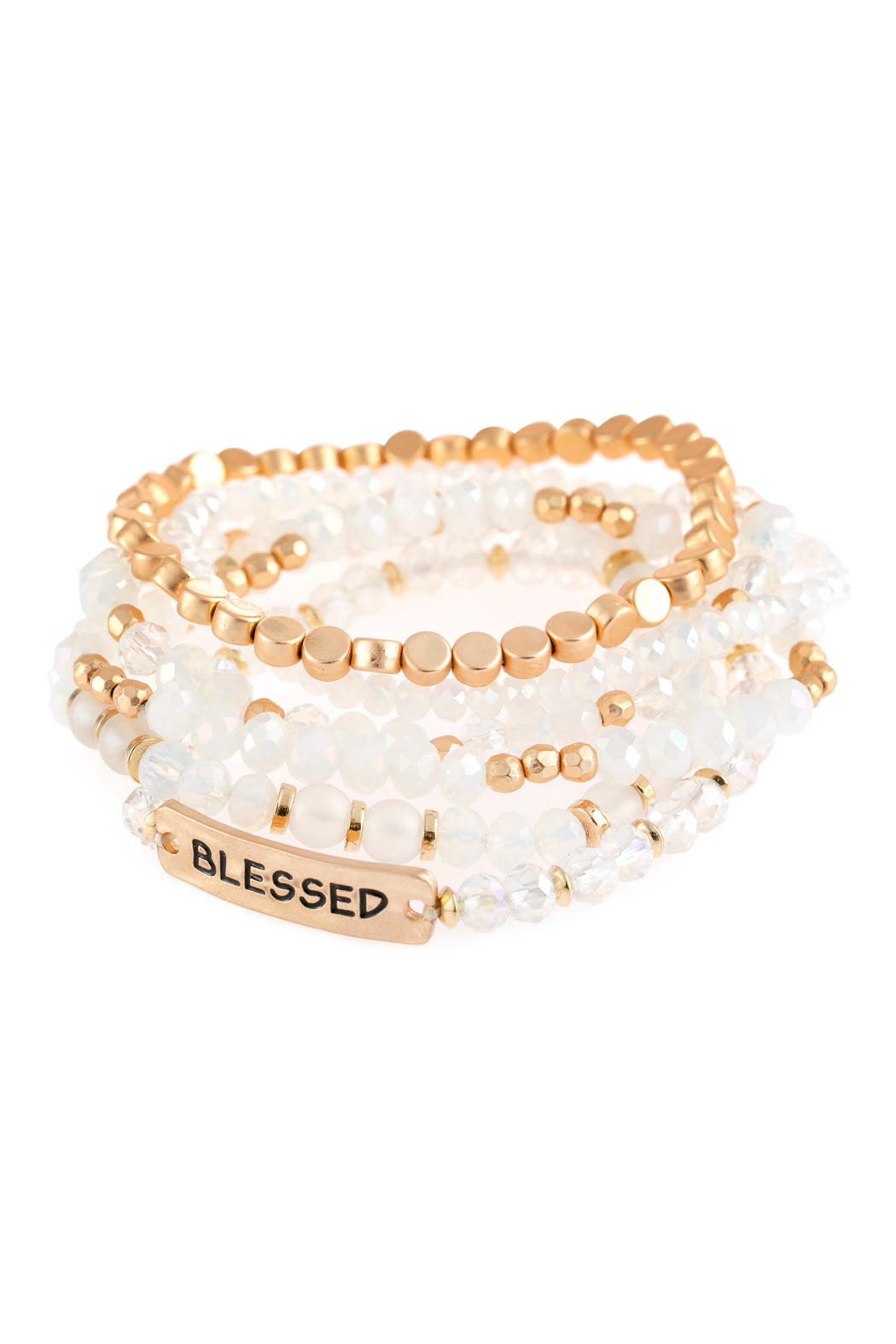 BLESSED CHARM MIXED BEADS BRACELET/6PCS