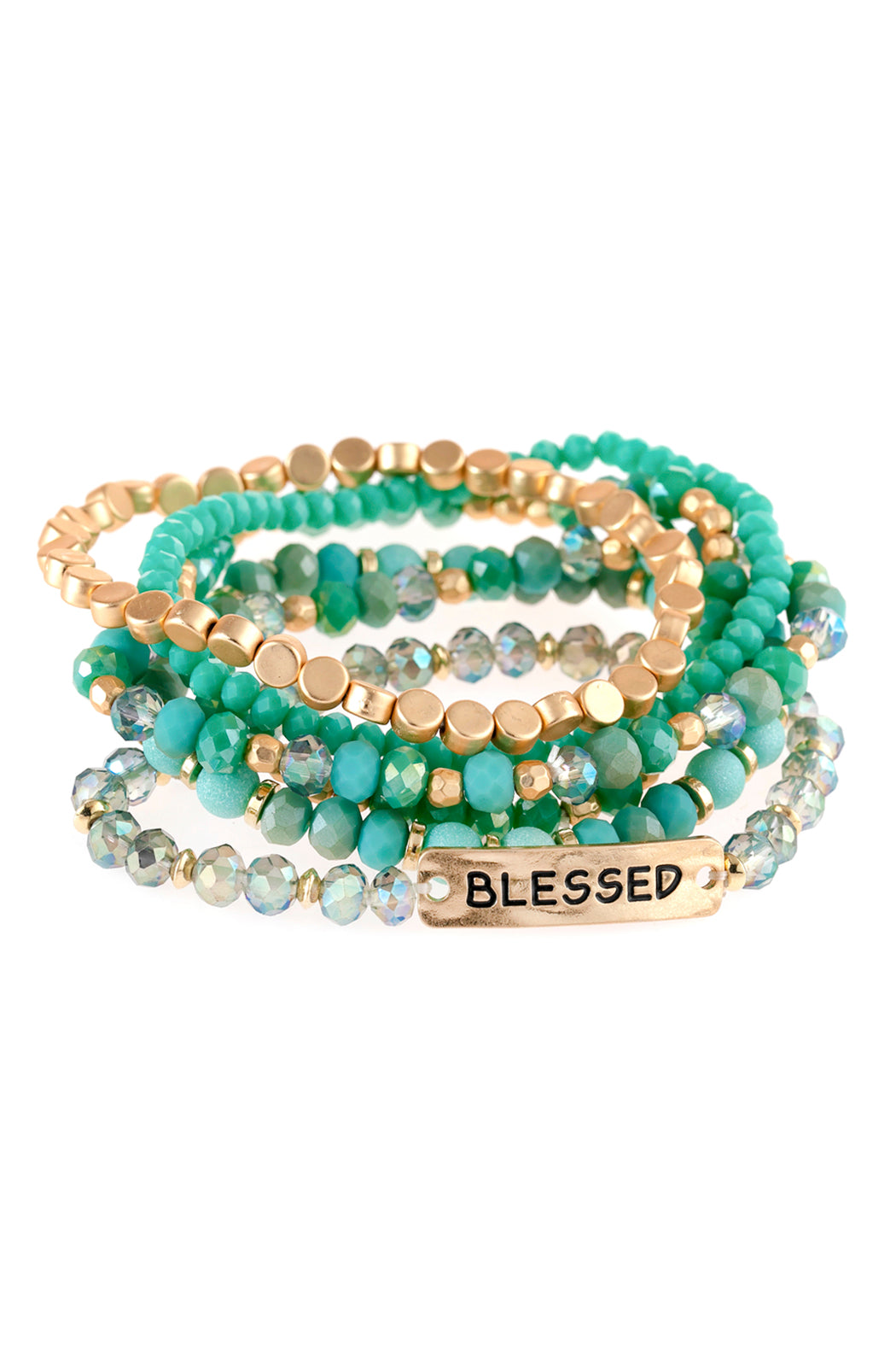 BLESSED CHARM MIXED BEADS BRACELET/6PCS