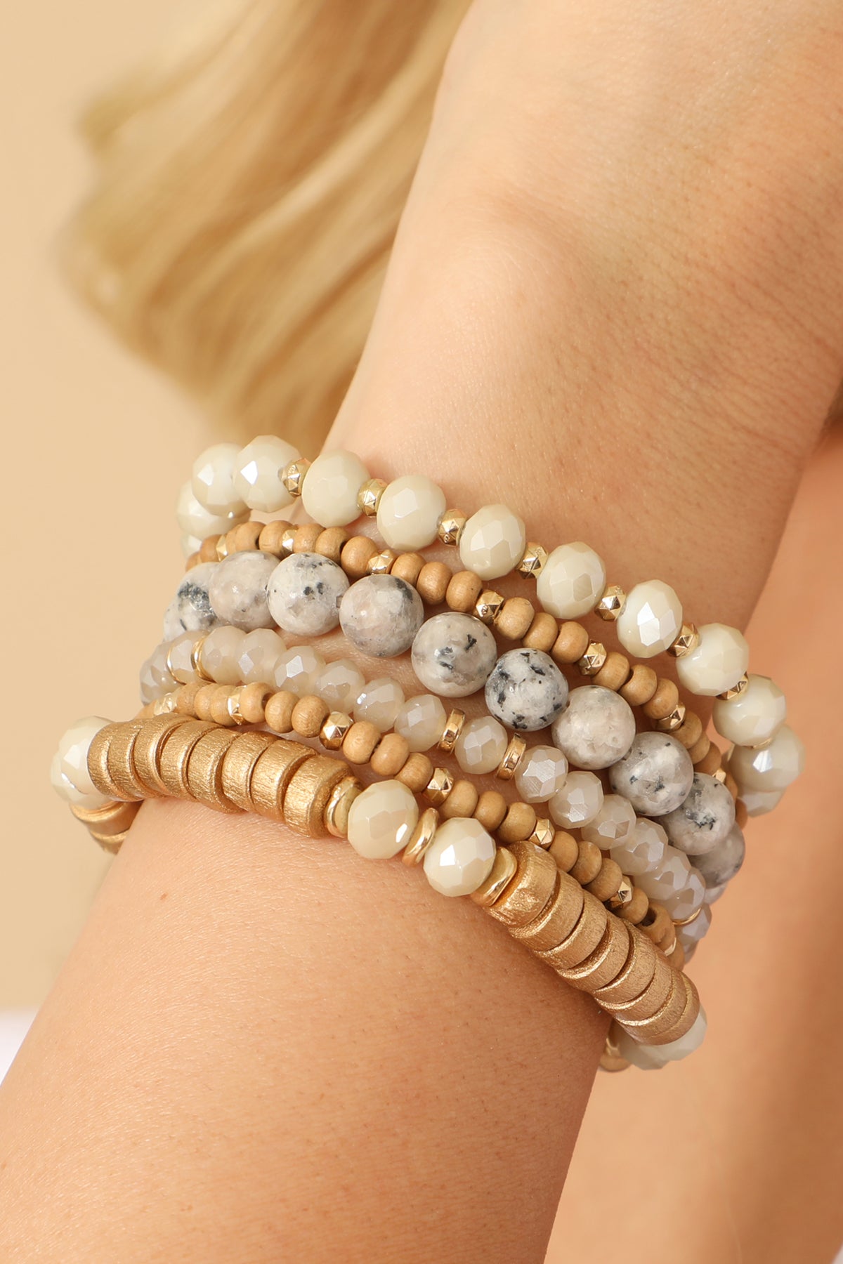 MIX STACKABLE CHARM BRACELET/6PCS