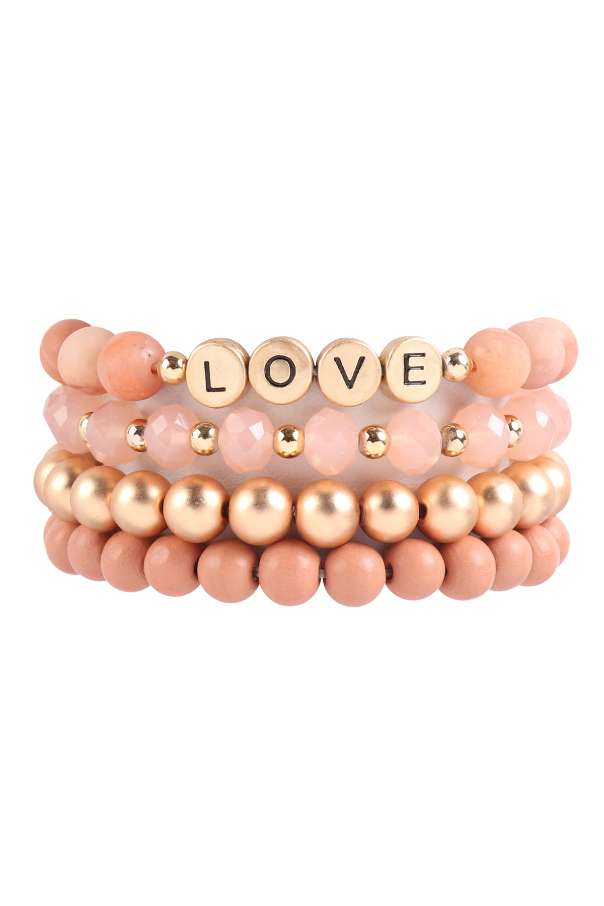 LOVE CHARM MULTILINE BEADED BRACELET