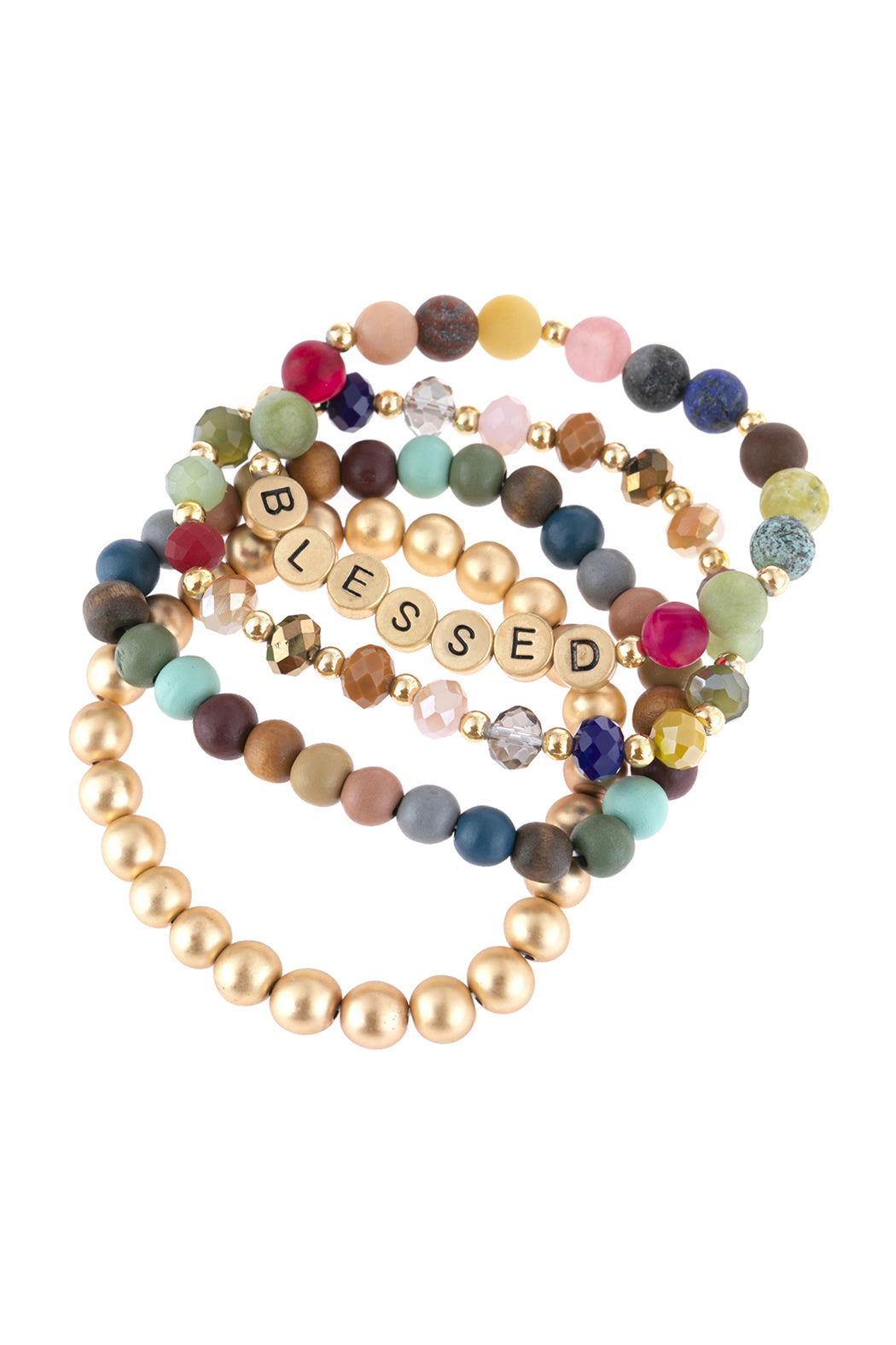 BLESSED CHARM MULTILINE BEADED BRACELET