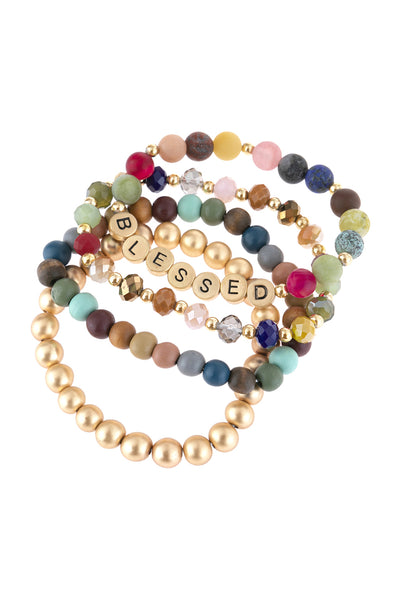 BLESSED CHARM MULTILINE BEADED BRACELET