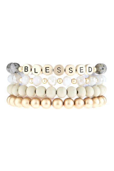 BLESSED CHARM MULTILINE BEADED BRACELET