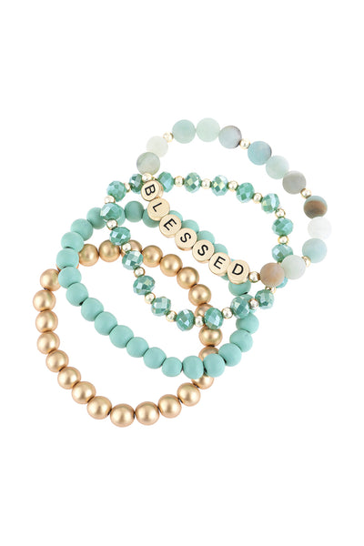 BLESSED CHARM MULTILINE BEADED BRACELET