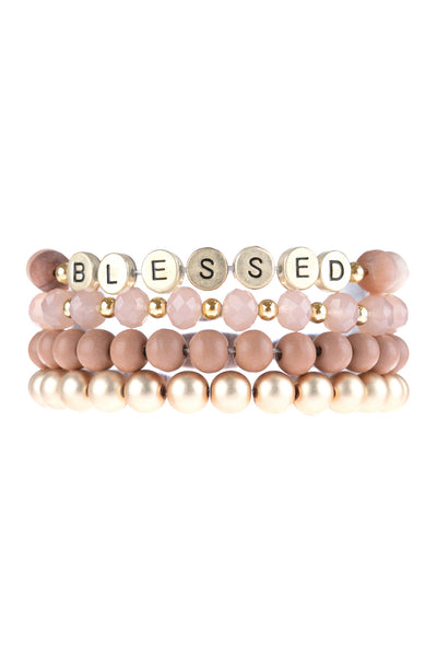 BLESSED CHARM MULTILINE BEADED BRACELET