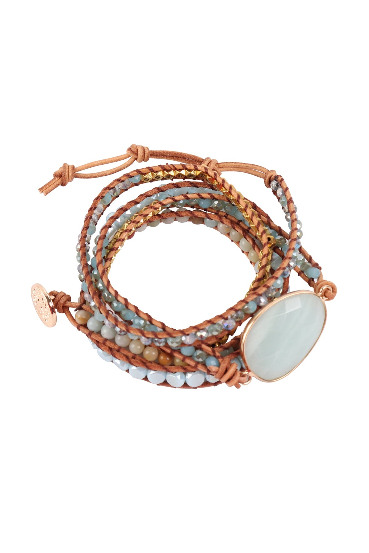 NATURAL STONE CHARM MULTIBEADS BRACELET