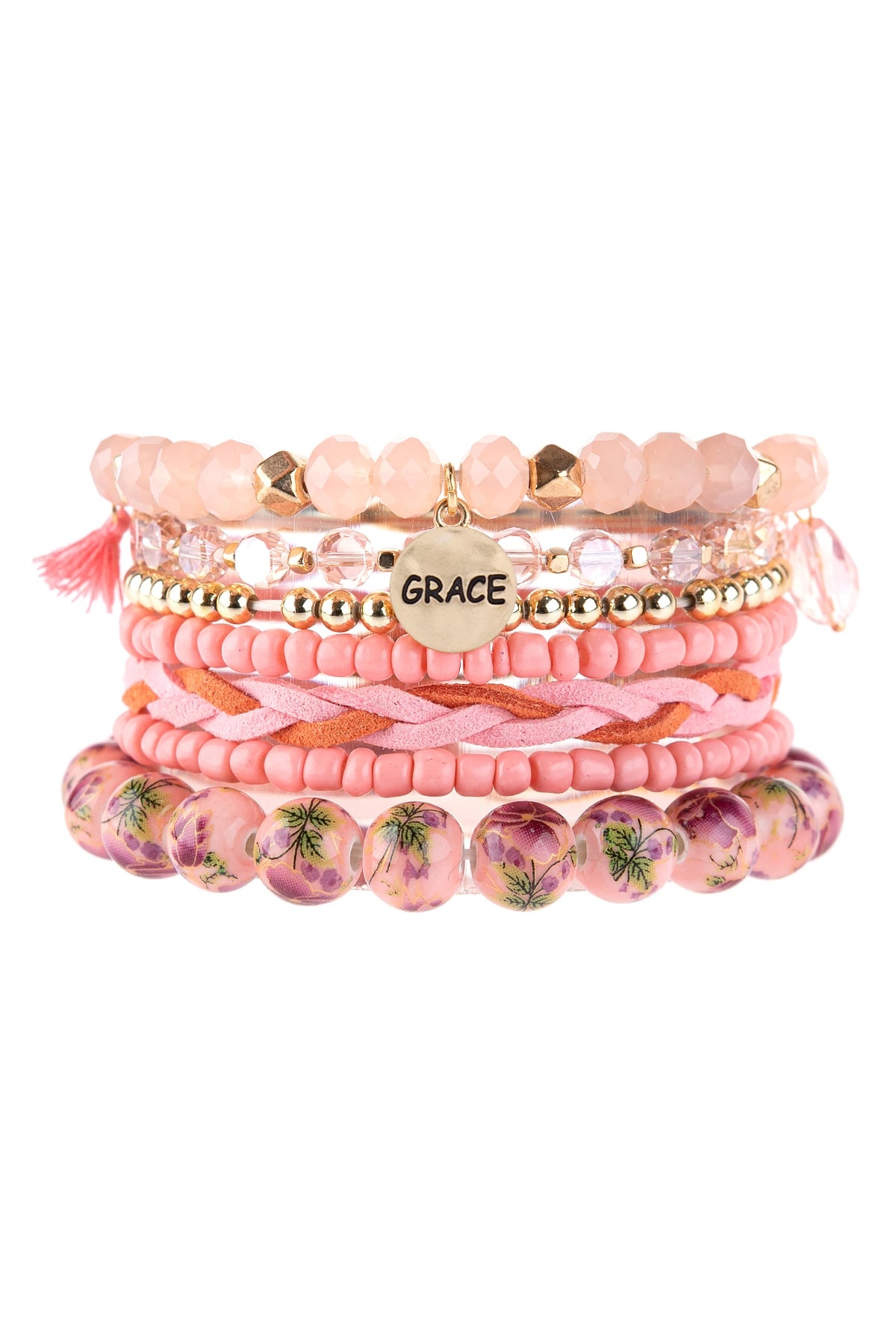 GRACE CHARM MULTILINE BEADE BRACELET