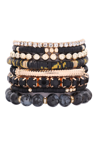 FIMO CCB MIX BEAD CHARM STRETCHABLE BRACELET