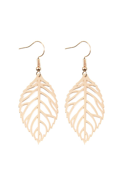 SMALL LEAF CAST HOOK EARRINGS/6PCS