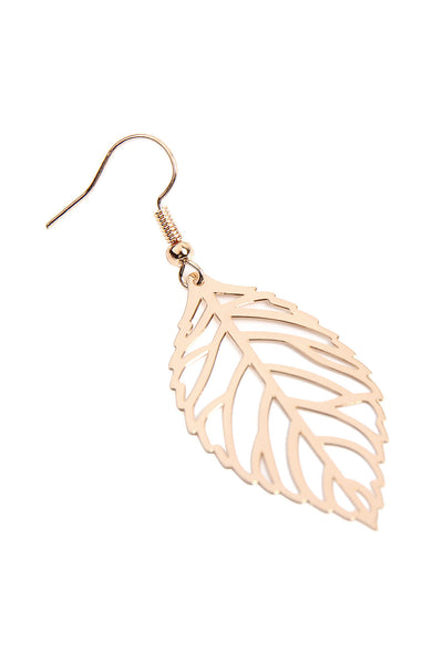 SMALL LEAF CAST HOOK EARRINGS/6PCS