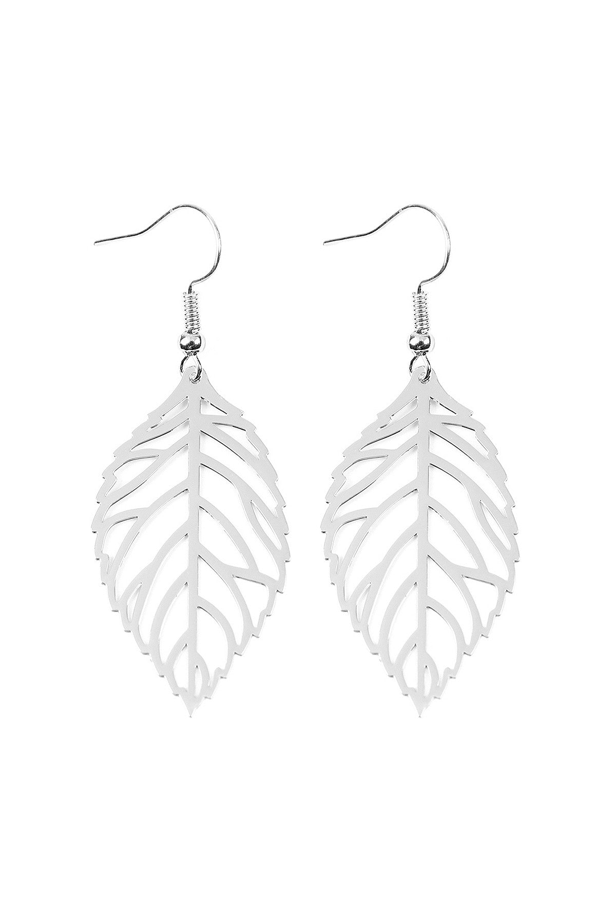 SMALL LEAF CAST HOOK EARRINGS/6PCS