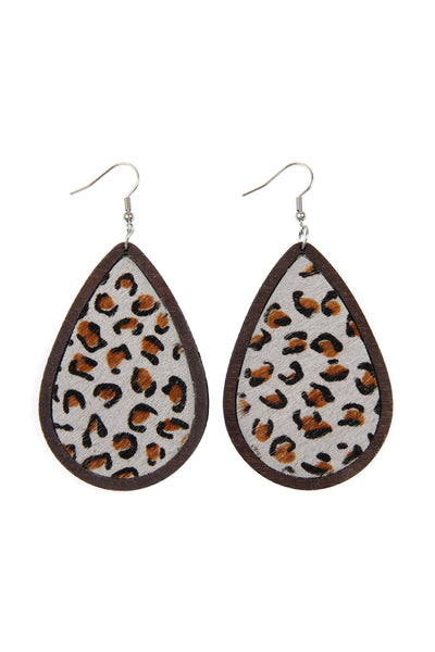 LEATHER TEARDROP EARRINGS