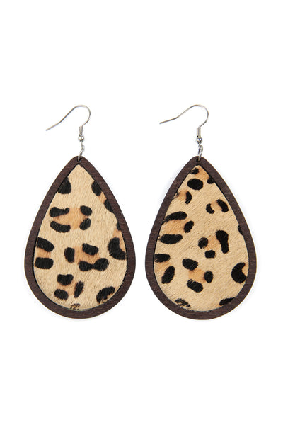 LEATHER TEARDROP EARRINGS